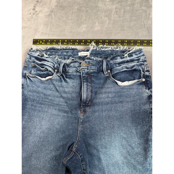 Good American Jeans Size 20 Good Legs Plus Size Frayed Denim 90s Wash - Picture 5 of 8